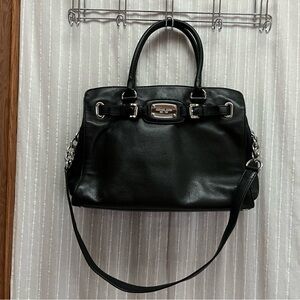 Michael Kors Black Leather East West Hamilton Tote